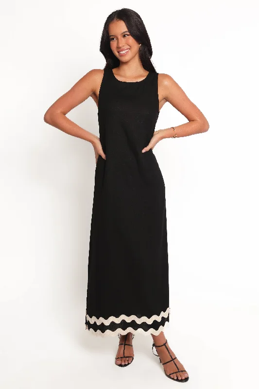 Trendy cocktail dresses with asymmetrical designs -Juno Maxi Dress - Black