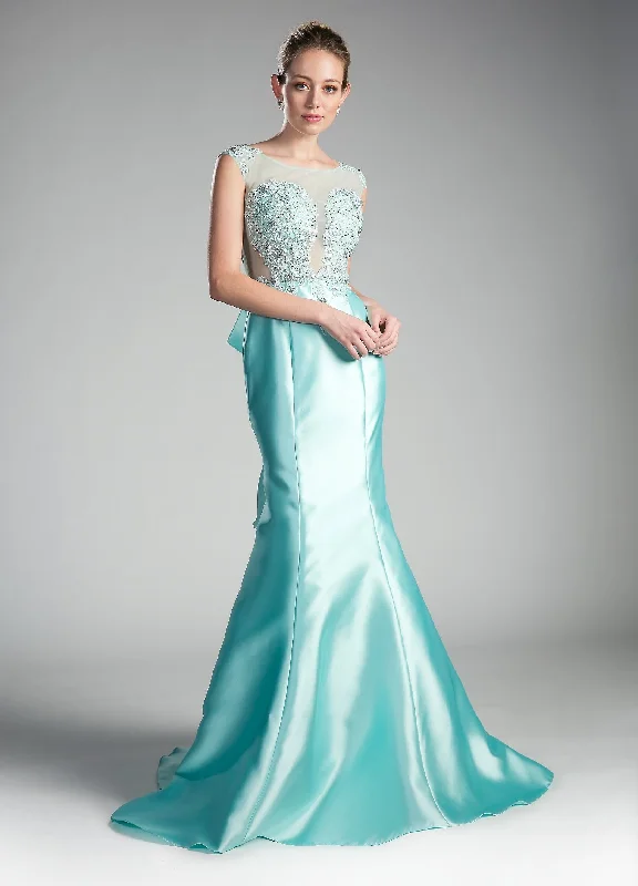 formal dresses with satin fabric for smooth finish --Beaded Cap Sleeve Mermaid Gown by Cinderella Divine 8984A formal dresses with satin fabric for smooth finish --Beaded Cap Sleeve Mermaid Gown by Cinderella Divine 8984A
