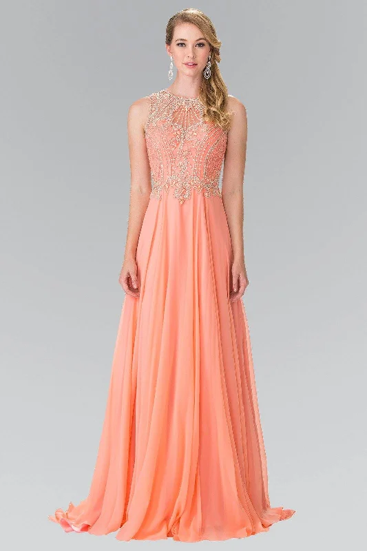 cocktail dresses with chiffon overlays for softness --Long Sleeveless Beaded Illusion Dress by Elizabeth K GL2343 cocktail dresses with chiffon overlays for softness --Long Sleeveless Beaded Illusion Dress by Elizabeth K GL2343