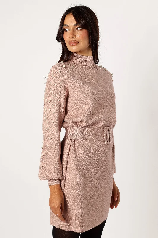 cocktail dresses with metallic thread for shimmer --Maeve Long Sleeve Mini Dress - Mocha cocktail dresses with metallic thread for shimmer --Maeve Long Sleeve Mini Dress - Mocha
