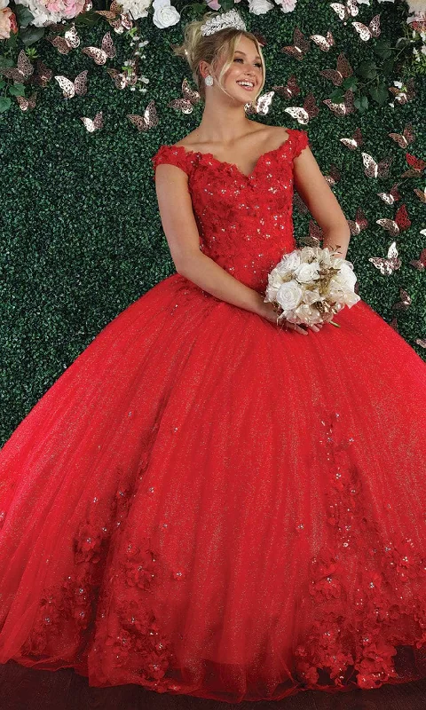 May Queen LK160 - 3D Floral Appliques Sweetheart Ball gown