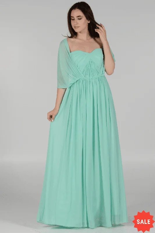 bridesmaid dresses with detachable sleeves for versatile styling --Long Convertible Chiffon Dress by Poly USA 7156 bridesmaid dresses with detachable sleeves for versatile styling --Long Convertible Chiffon Dress by Poly USA 7156