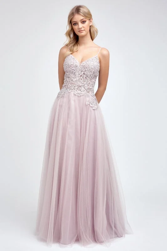 cocktail dresses with open shoulder designs for summer --Embroidered Bodice A-line Tulle Gown by Juliet 212 cocktail dresses with open shoulder designs for summer --Embroidered Bodice A-line Tulle Gown by Juliet 212