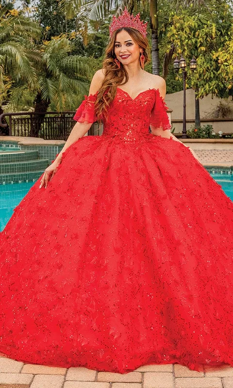 Dancing Queen 1849 - Glittered Off Shoulder Ballgown