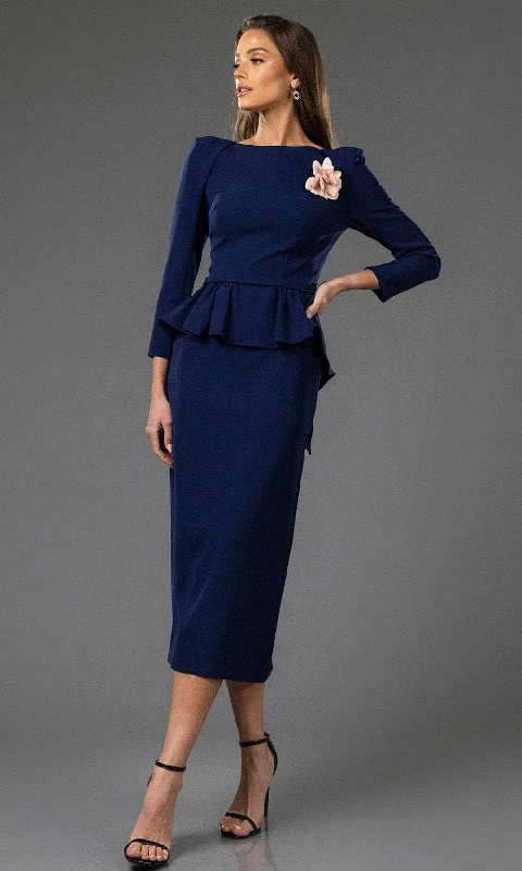Terani Couture 251C4638 - Bateau Ruffled Peplum Cocktail Dress