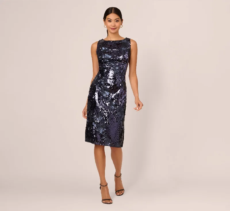 How to style wedding guest dresses with scarves and wraps -Sequin Sheath Dress In Navy How to style wedding guest dresses with scarves and wraps -Sequin Sheath Dress In Navy
