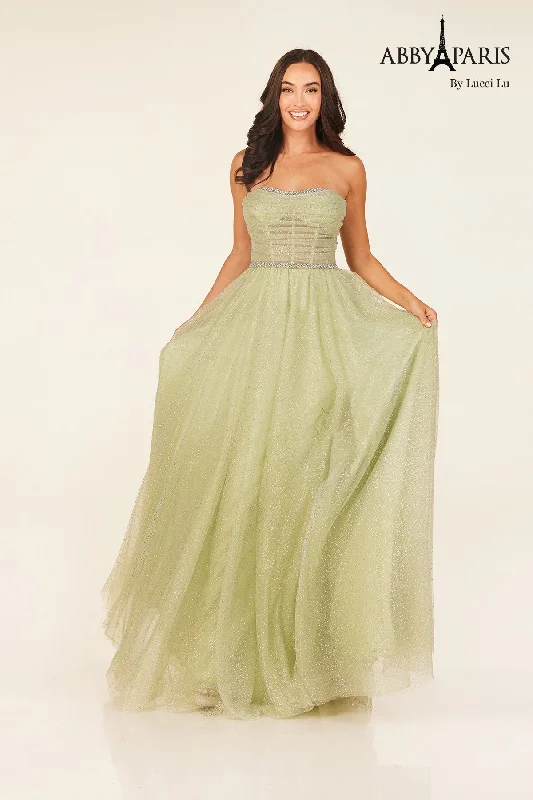 cocktail dresses with backless design for summer parties --Tulle Strapless A-line Gown by Abby Paris 90324 cocktail dresses with backless design for summer parties --Tulle Strapless A-line Gown by Abby Paris 90324