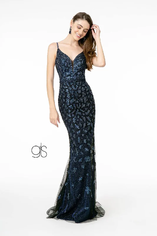 formal dresses with satin sashes for waist accentuation --Long V-Neck Glitter Mermaid Dress by Elizabeth K GL2917 formal dresses with satin sashes for waist accentuation --Long V-Neck Glitter Mermaid Dress by Elizabeth K GL2917