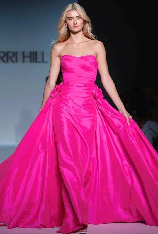 formal dresses for winter galas with fur collars --57240