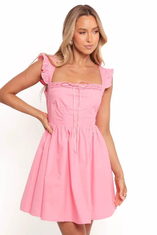 Perfect cocktail party dresses for bridesmaids -Anastasia Mini Dress - Pink