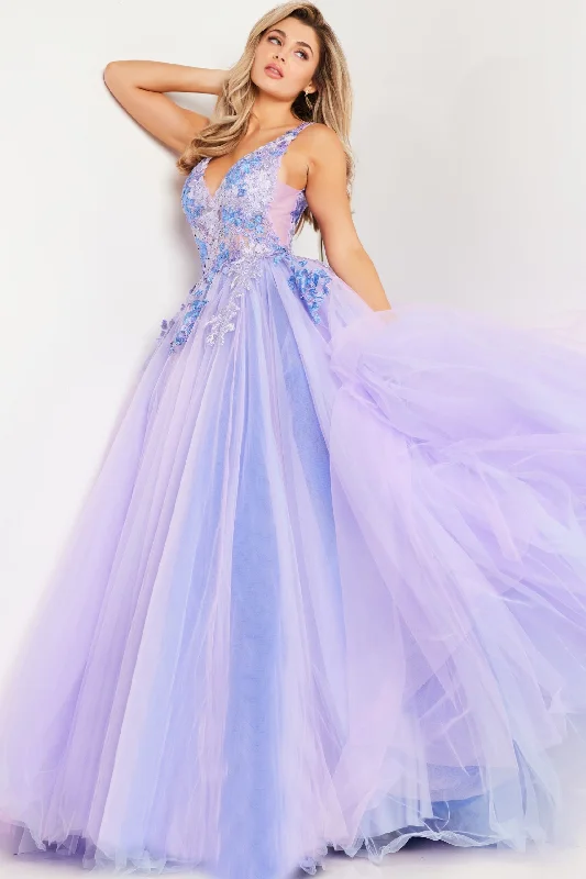formal dresses for young adults with trendy cuts --Floral Applique Sleeveless A-line Gown by Jovani 24602 formal dresses for young adults with trendy cuts --Floral Applique Sleeveless A-line Gown by Jovani 24602