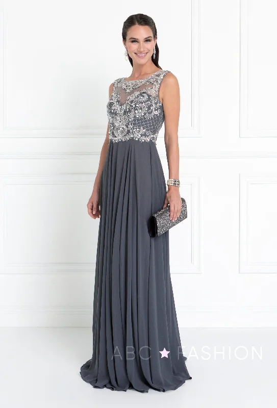cocktail dresses with satin belts for waist definition --Long Sleeveless Dress with Jeweled Bodice by Elizabeth K GL1565 cocktail dresses with satin belts for waist definition --Long Sleeveless Dress with Jeweled Bodice by Elizabeth K GL1565