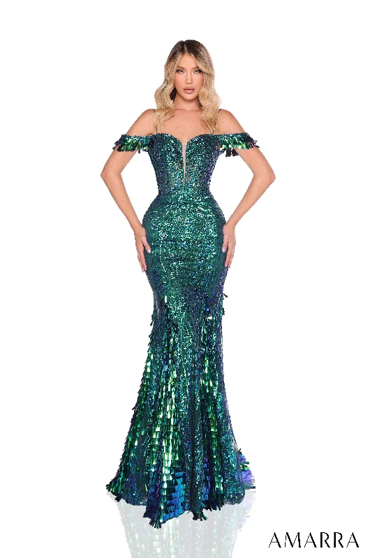 formal dresses for bachelorette parties in bright colors --Sequin Off Shoulder Mermaid Dress by Amarra 88298 formal dresses for bachelorette parties in bright colors --Sequin Off Shoulder Mermaid Dress by Amarra 88298