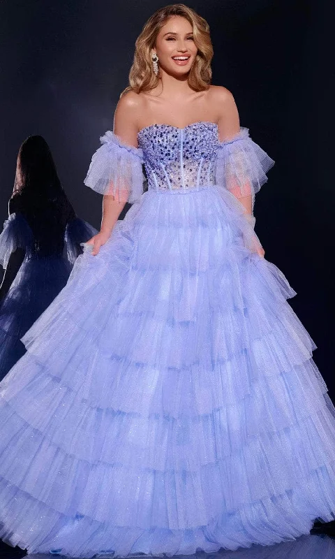 Jovani 42249 - Ruffled Tulle Ballgown