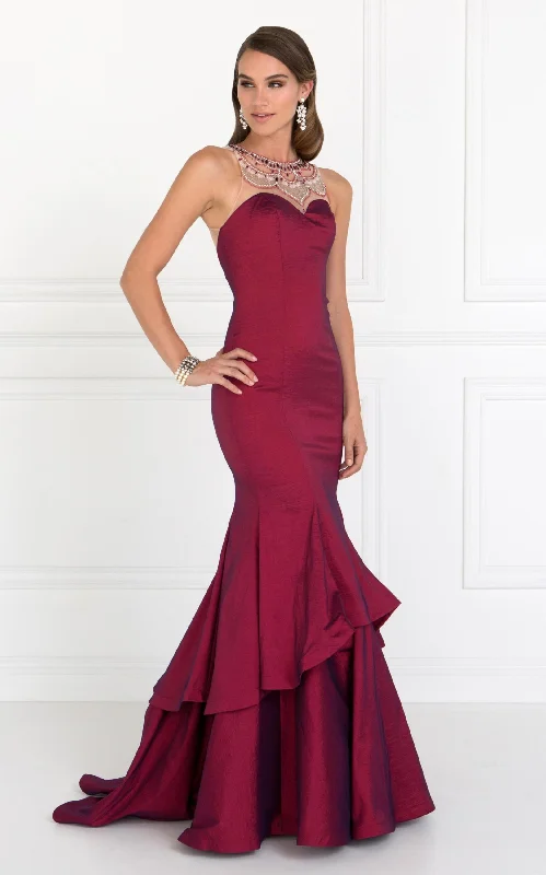 formal dresses for senior women with classic cuts --Long Jeweled Dress with Two Tiered Skirt by Elizabeth K GL2290 formal dresses for senior women with classic cuts --Long Jeweled Dress with Two Tiered Skirt by Elizabeth K GL2290