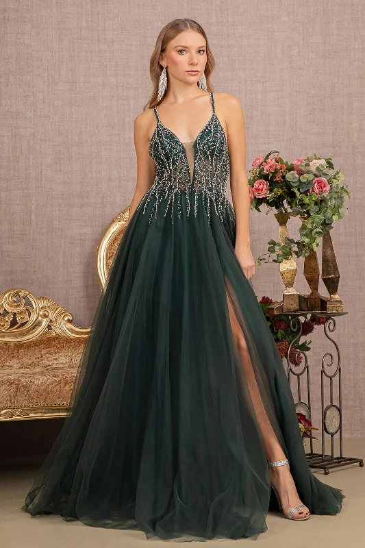 Wedding guest dresses with flattering A-line silhouettes for any occasion -Jeweled Sleeveless A-line Slit Gown by GLS Gloria GL3137 Wedding guest dresses with flattering A-line silhouettes for any occasion -Jeweled Sleeveless A-line Slit Gown by GLS Gloria GL3137