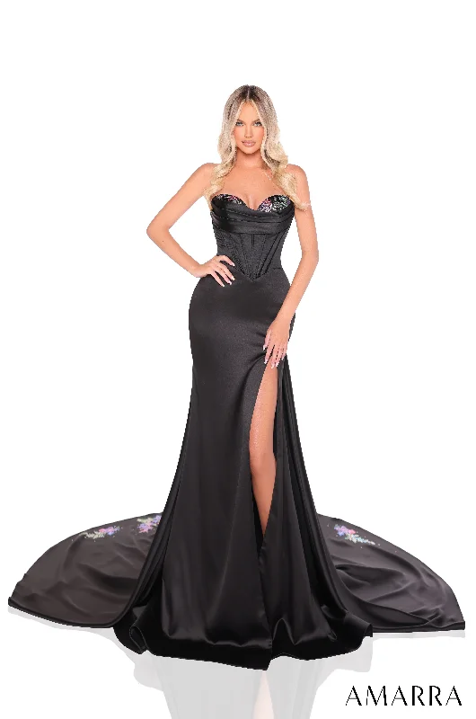 formal dresses for young adults with trendy cuts --Heat Stone Strapless Slit Gown by Amarra 88272 formal dresses for young adults with trendy cuts --Heat Stone Strapless Slit Gown by Amarra 88272