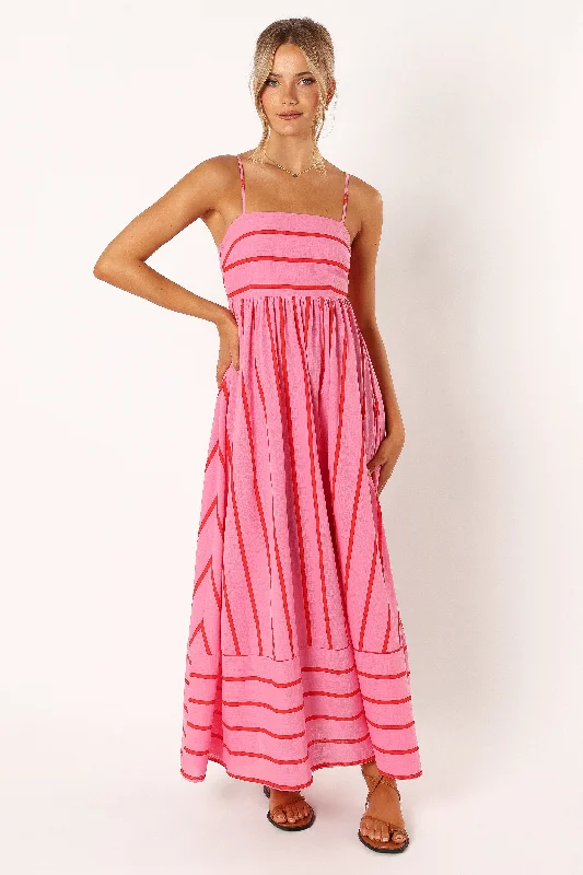 Spring dresses for a garden wedding guest look -Pixie Maxi Dress - Pink Red