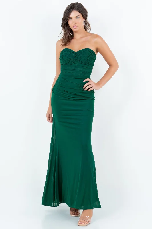 cocktail dresses with tiered skirts for playful movement --Fitted Strapless Gown by Cinderella Couture 8242J