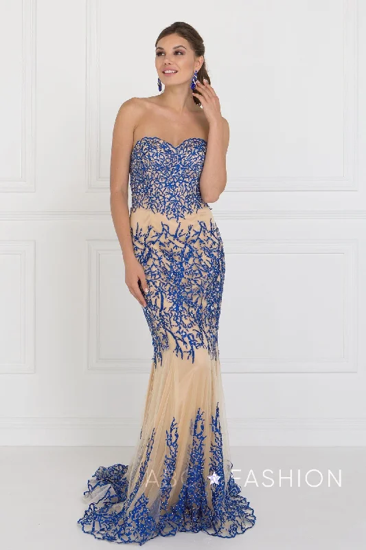 cocktail dresses with embroidered bodices for intricate detail --Strapless Beaded Mermaid Gown by Elizabeth K GL2055 cocktail dresses with embroidered bodices for intricate detail --Strapless Beaded Mermaid Gown by Elizabeth K GL2055
