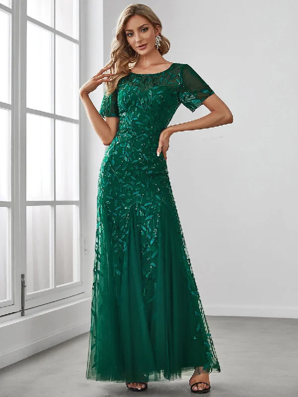 formal dresses with asymmetrical hemlines for trendy looks --Wholesale Sequin Fishtail Tulle Dresses for Party formal dresses with asymmetrical hemlines for trendy looks --Wholesale Sequin Fishtail Tulle Dresses for Party