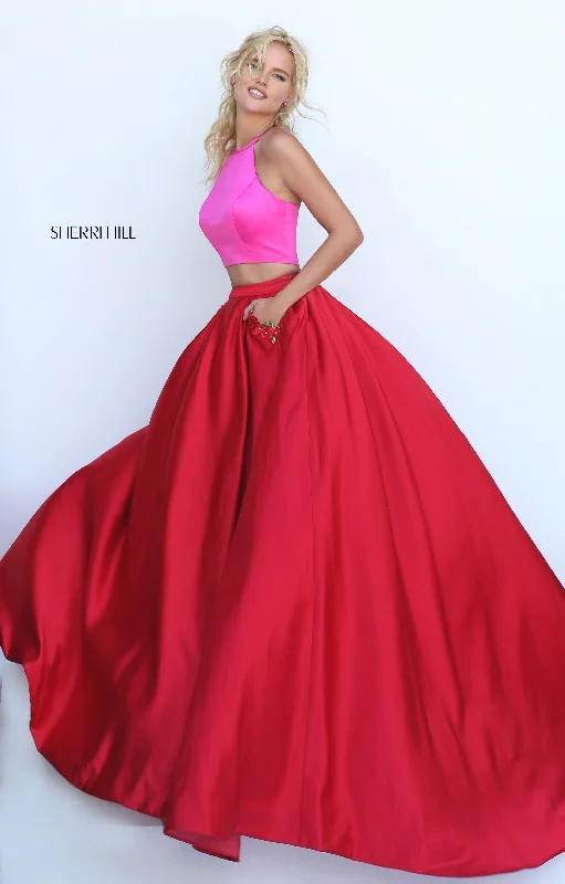 Two piece skirt sets with lace detailing- -50219