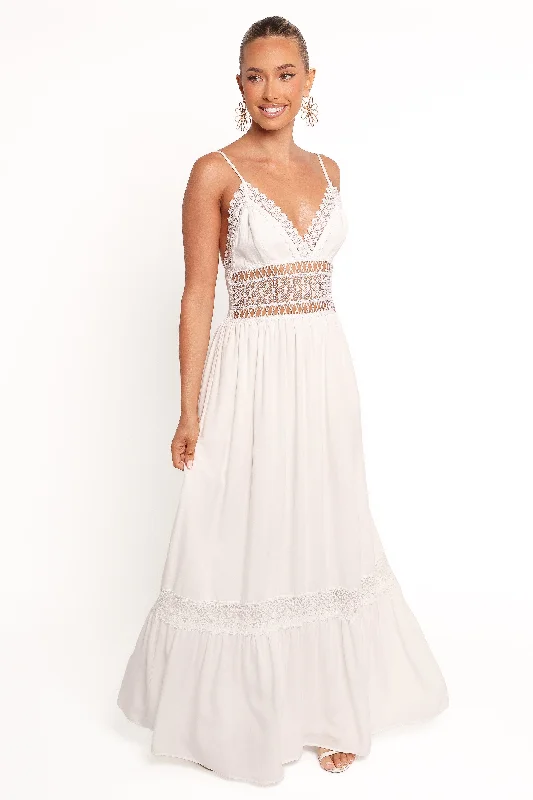 Spring dresses for a casual date with a flirty vibe -Kiran Maxi Dress - White