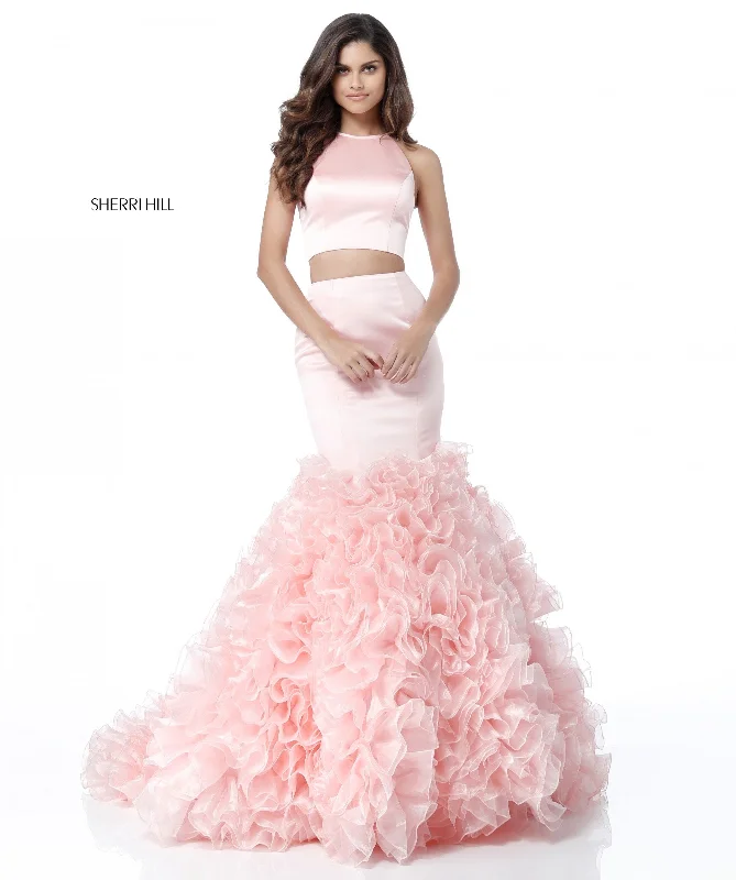Two piece skirt sets with high-low skirts- -51801