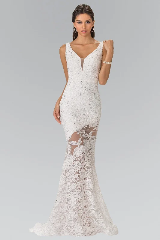 formal dresses with satin sashes for waist accentuation --Long Sleeveless Illusion Cutout Lace Dress by Elizabeth K GL2249 formal dresses with satin sashes for waist accentuation --Long Sleeveless Illusion Cutout Lace Dress by Elizabeth K GL2249