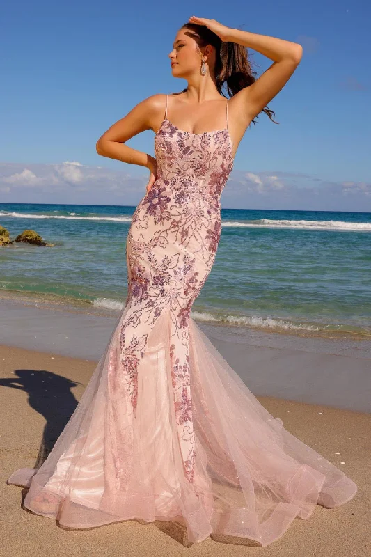 Wedding guest dresses with floral prints for spring weddings -Sequin Print Sleeveless Mermaid Dress by Amelia Couture 7038 Wedding guest dresses with floral prints for spring weddings -Sequin Print Sleeveless Mermaid Dress by Amelia Couture 7038
