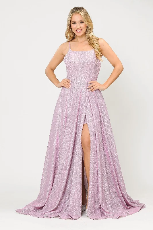 cocktail dresses with floral embroidery for romantic style --Long Metallic Glitter Dress with Short Skirt by Poly USA 8700 cocktail dresses with floral embroidery for romantic style --Long Metallic Glitter Dress with Short Skirt by Poly USA 8700