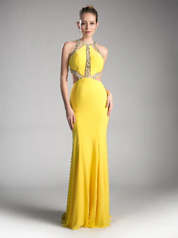 cocktail dresses with satin fabric for smooth texture --Long Fitted Dress with Cut Outs by Cinderella Divine 62139 cocktail dresses with satin fabric for smooth texture --Long Fitted Dress with Cut Outs by Cinderella Divine 62139