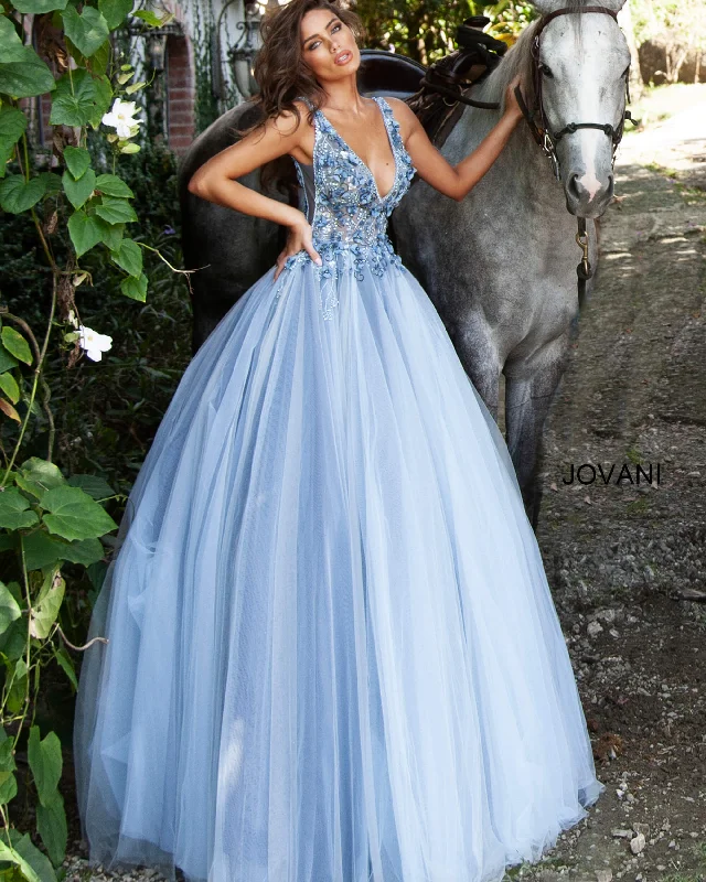 formal dresses with floral prints for garden weddings --Tulle Sleeveless A-line Gown by Jovani 3110 formal dresses with floral prints for garden weddings --Tulle Sleeveless A-line Gown by Jovani 3110