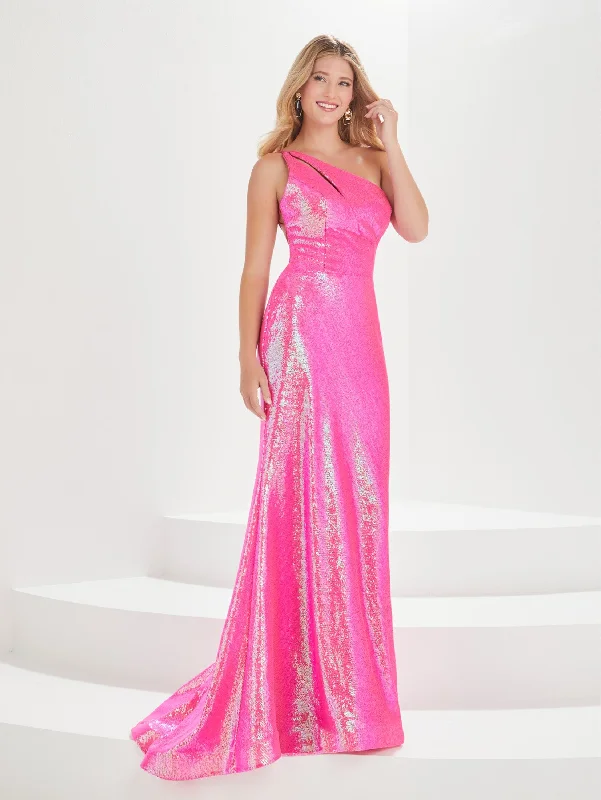 cocktail dresses with embroidered sleeves for elegance --Fitted Sequin One Shoulder Gown by Tiffany Designs 16006 cocktail dresses with embroidered sleeves for elegance --Fitted Sequin One Shoulder Gown by Tiffany Designs 16006