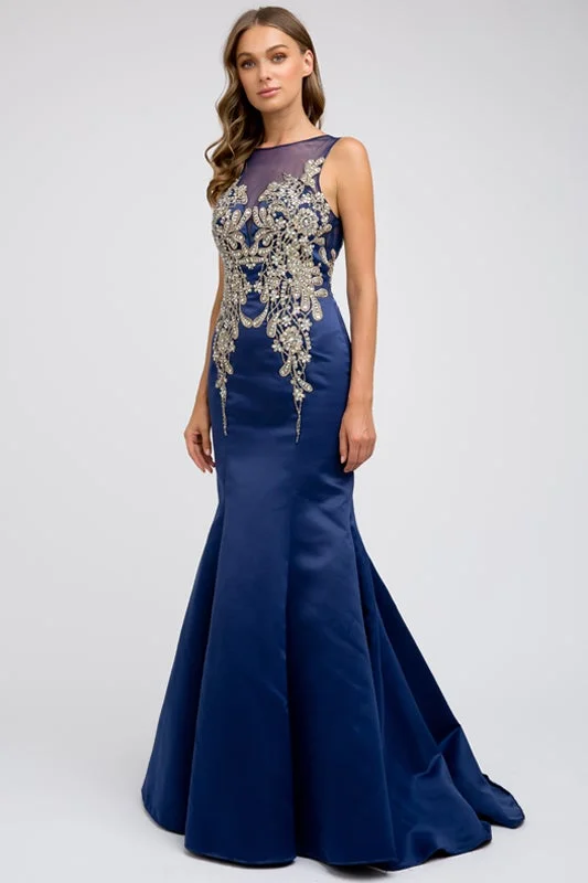 cocktail dresses with wrap fronts for flattering fit --Embellished Sleeveless Mermaid Gown by Juliet 623 cocktail dresses with wrap fronts for flattering fit --Embellished Sleeveless Mermaid Gown by Juliet 623