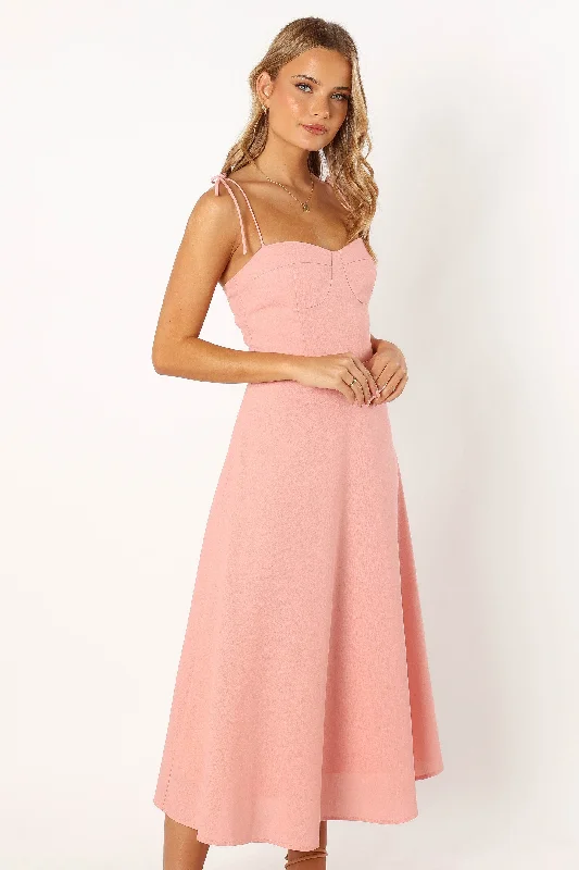 cocktail dresses with beaded straps for sparkle --Remi Midi Dress - Soft Rose