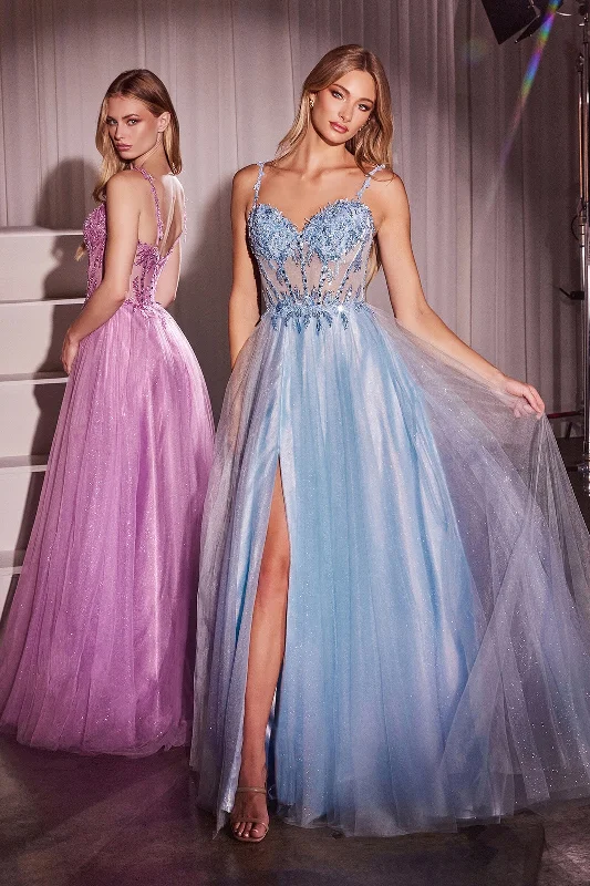 Best dresses for wedding guests attending a formal reception -Applique Sleeveless A-line Slit Gown by Ladivine CD0234 Best dresses for wedding guests attending a formal reception -Applique Sleeveless A-line Slit Gown by Ladivine CD0234