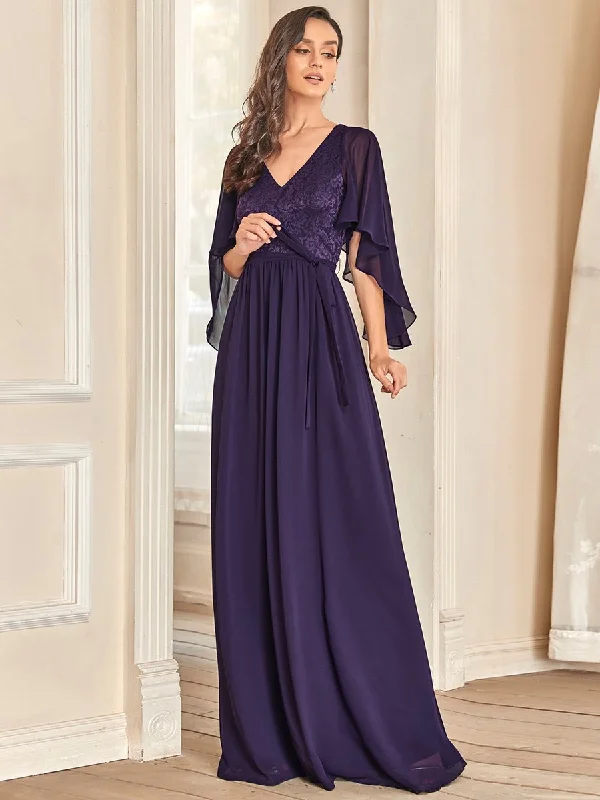Colorful cocktail dresses for tropical events -Wholesale Deep V Neck Evening Dress with Lace Colorful cocktail dresses for tropical events -Wholesale Deep V Neck Evening Dress with Lace