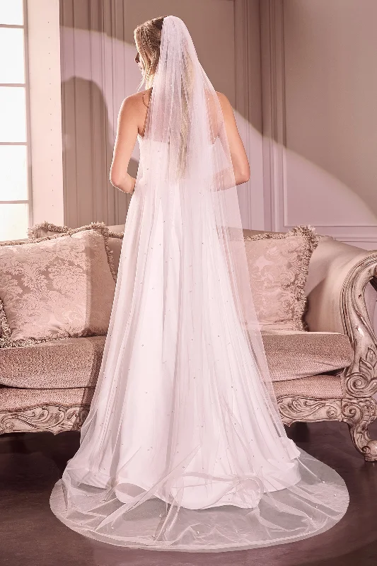 Long wedding guest dresses for formal weddings -Pearl Drops Chapel Veil by Ladivine V007 Long wedding guest dresses for formal weddings -Pearl Drops Chapel Veil by Ladivine V007