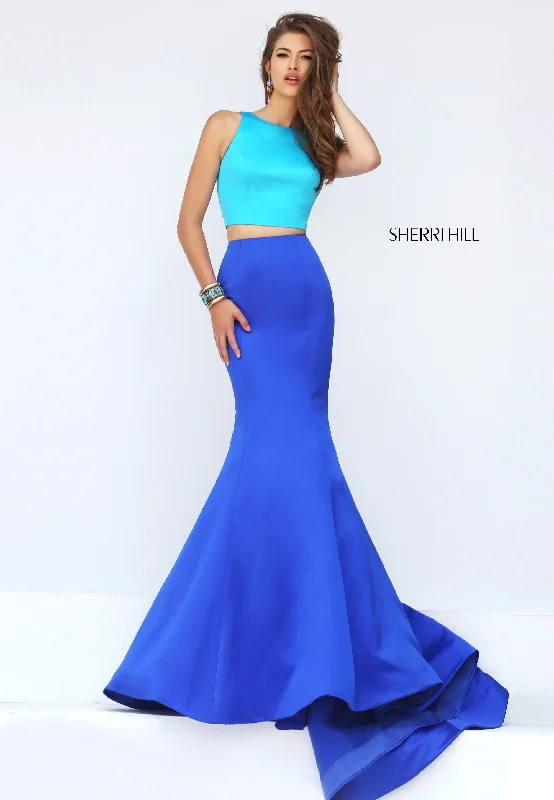 Elegant two piece skirt sets for evening wear- -50120