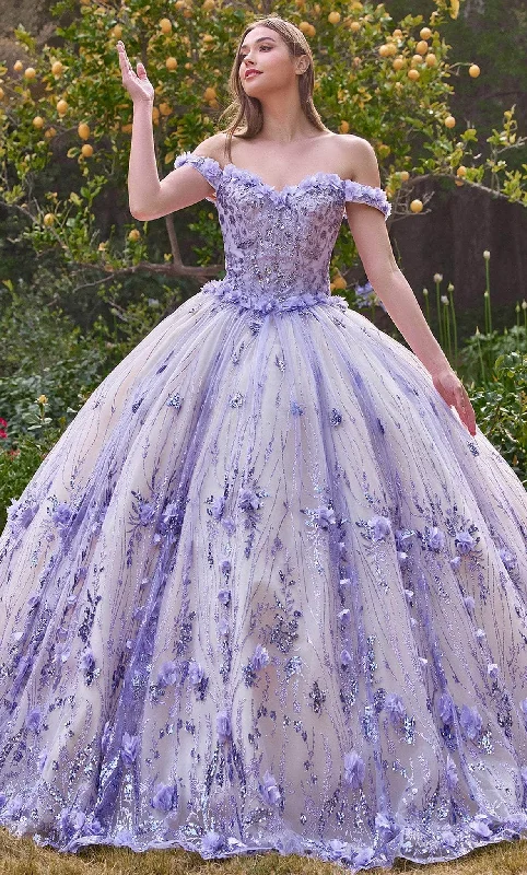 Cinderella Divine 15704 - Floral Appliqué Sweetheart Ballgown