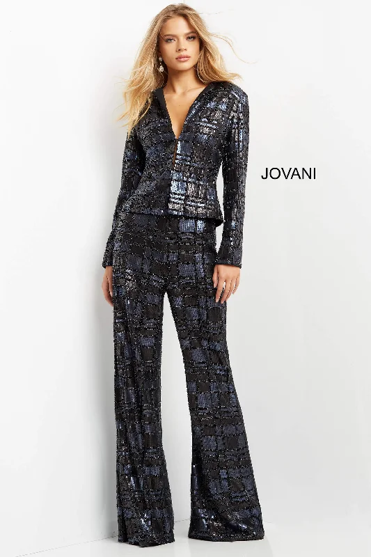 formal dresses with off-shoulder sleeves for summer events --Embellished Long Sleeve Pant Suit by Jovani 07166 formal dresses with off-shoulder sleeves for summer events --Embellished Long Sleeve Pant Suit by Jovani 07166