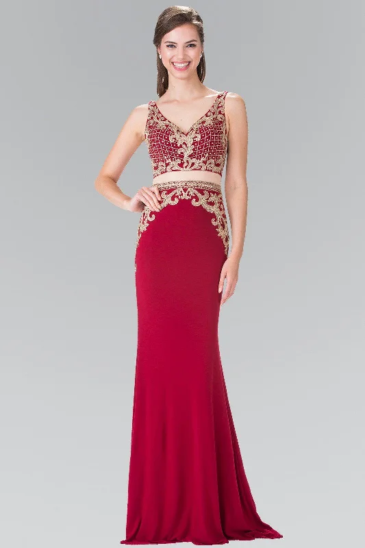 cocktail dresses with puffed sleeves for vintage flair --Mock Two-Piece V-Neck Embroidered Dress by Elizabeth K GL2334 cocktail dresses with puffed sleeves for vintage flair --Mock Two-Piece V-Neck Embroidered Dress by Elizabeth K GL2334