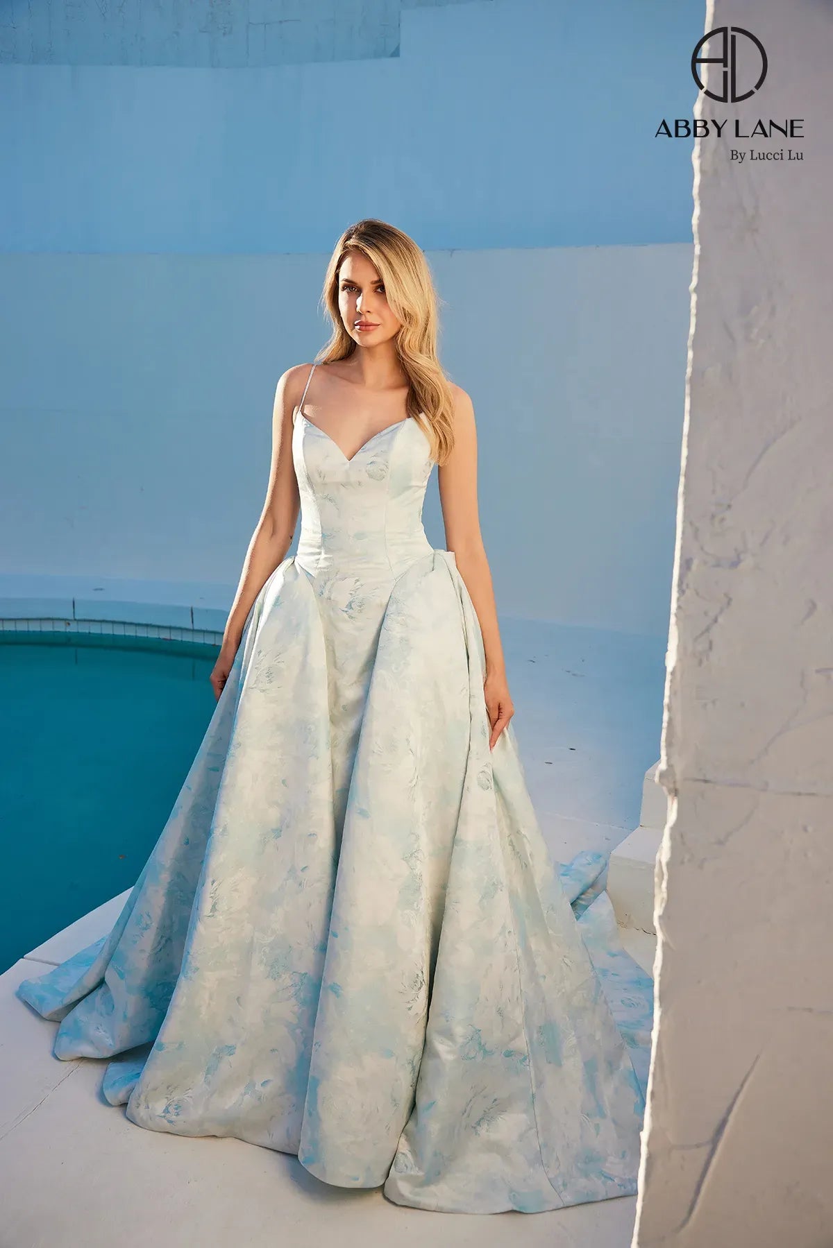 Bold wedding guest dresses in jewel tones for evening weddings -Brocade Sleeveless Bridal Gown by Abby Lane 97282 Bold wedding guest dresses in jewel tones for evening weddings -Brocade Sleeveless Bridal Gown by Abby Lane 97282