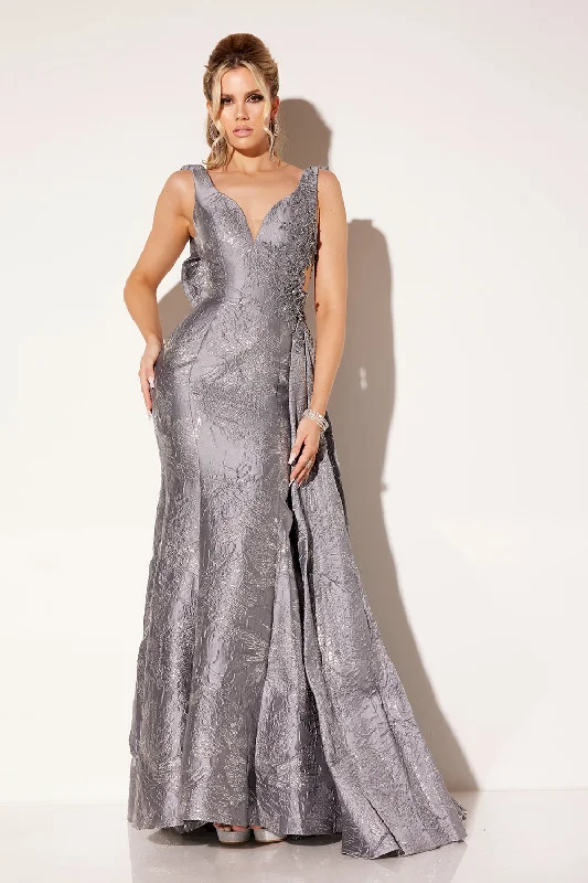 cocktail dresses with beaded embellishments for glam look --Brocade Fitted Sleeveless Gown by Lucci Lu C8072 cocktail dresses with beaded embellishments for glam look --Brocade Fitted Sleeveless Gown by Lucci Lu C8072