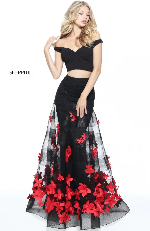 Two piece skirt sets with delicate lace accents- -51062