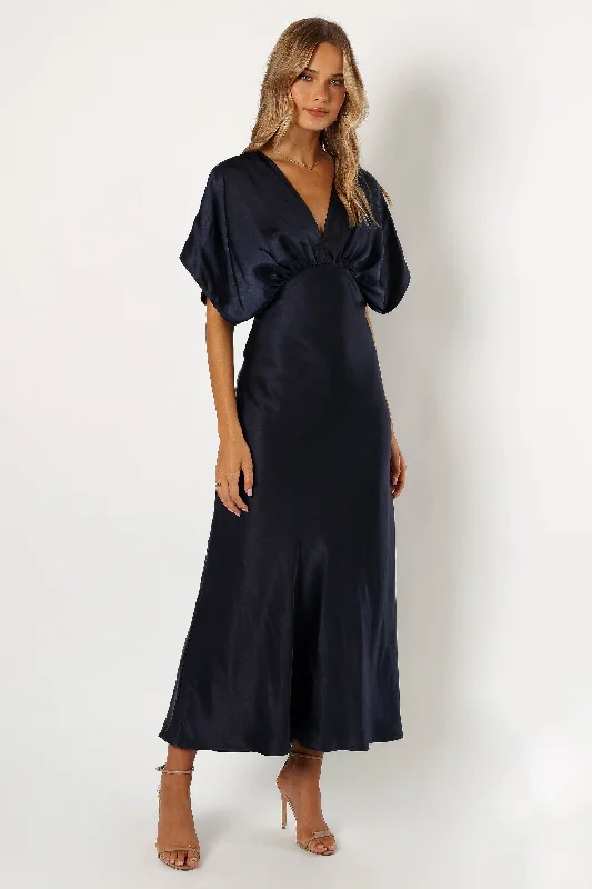formal dresses with satin fabric for smooth texture --Ricki Maxi Dress - Midnight Indigo formal dresses with satin fabric for smooth texture --Ricki Maxi Dress - Midnight Indigo