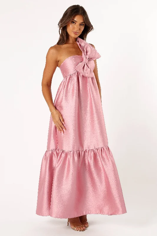bridesmaid dresses with pockets for convenience and style --Betina Bow Front Maxi Dress - Dusty Rose bridesmaid dresses with pockets for convenience and style --Betina Bow Front Maxi Dress - Dusty Rose