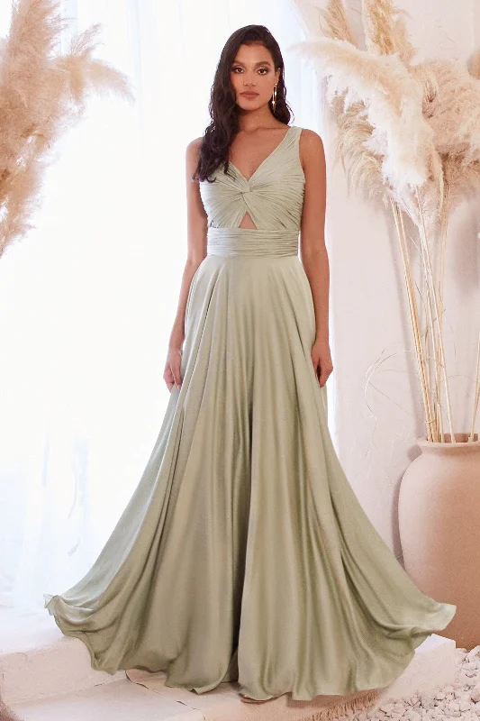 bridesmaid dresses with satin belts for waist definition --Long Satin Sleeveless Keyhole Dress by Ladivine 7497 bridesmaid dresses with satin belts for waist definition --Long Satin Sleeveless Keyhole Dress by Ladivine 7497
