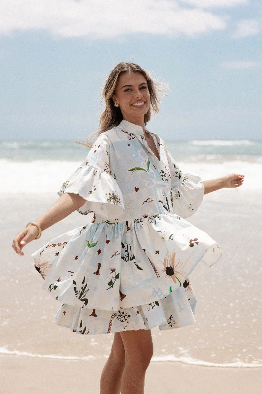 Casual spring dresses for a laid-back vibe -Marguerite Mini Dress - Blue Floral